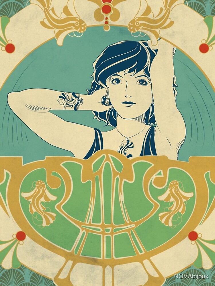 « Parure Poisson bleu - Illustration Art Nouveau » par NOVAbijoux