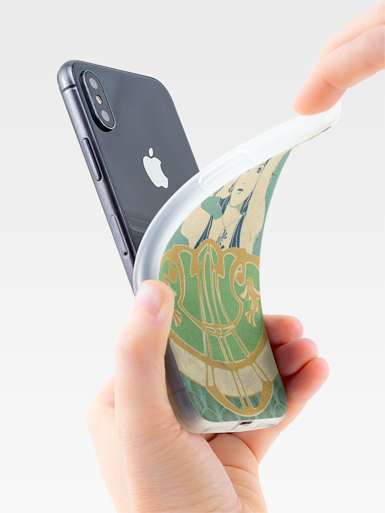 Coque iPhone ''Parure Poisson bleu - Illustration Art Nouveau' : autre vue