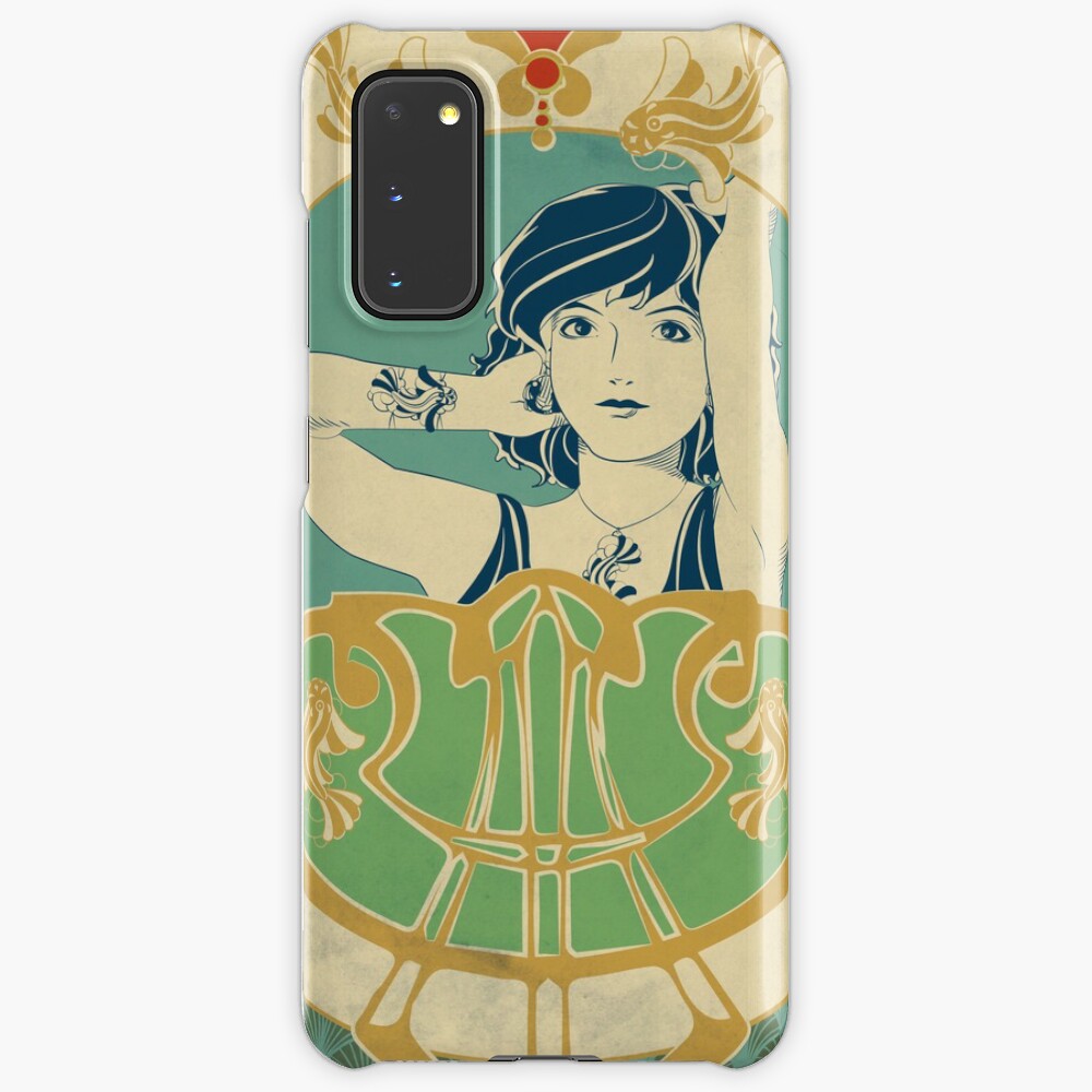 Coque et skin adhésive Samsung Galaxy « Parure Poisson bleu - Illustration Art Nouveau»