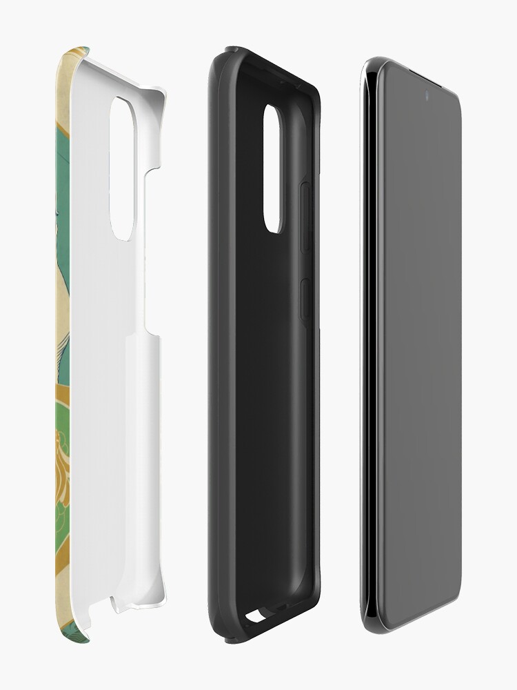 Coque et skin adhésive Samsung Galaxy ''Parure Poisson bleu - Illustration Art Nouveau' : autre vue
