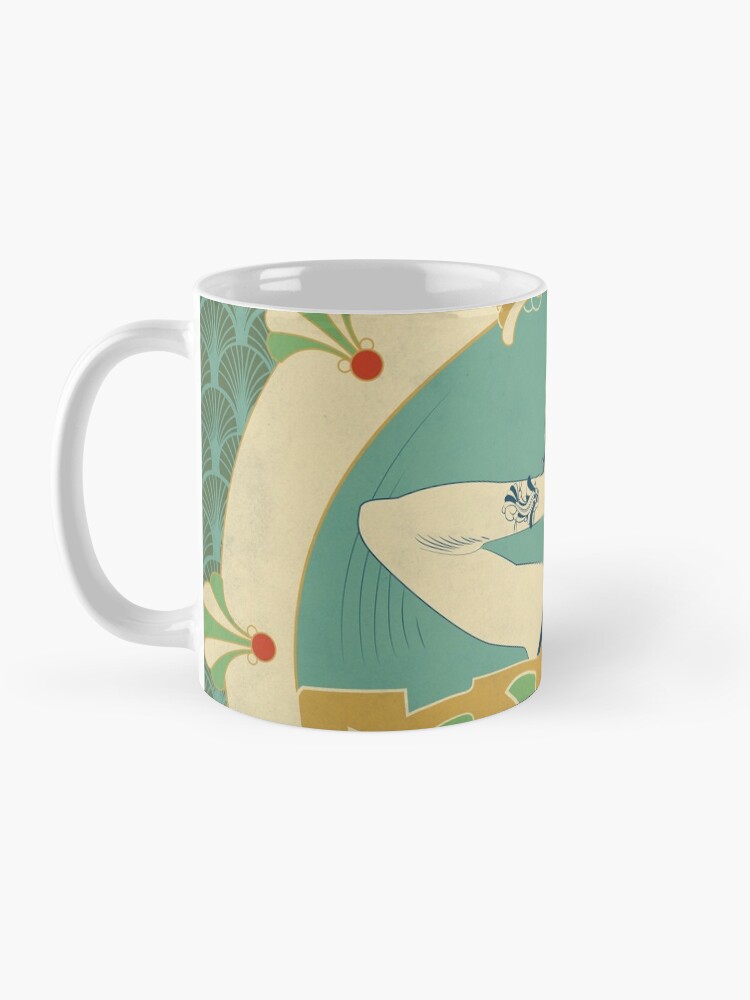 Mug ''Parure Poisson bleu - Illustration Art Nouveau' : autre vue