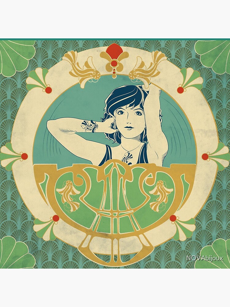 « Parure Poisson bleu - Illustration Art Nouveau » par NOVAbijoux