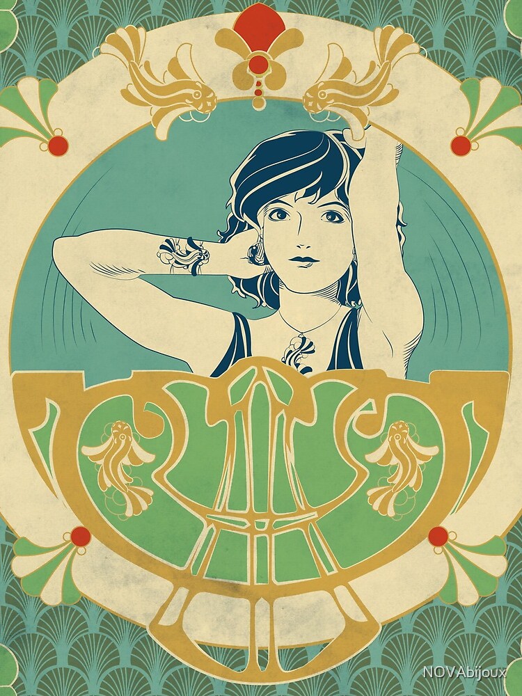 « Parure Poisson bleu - Illustration Art Nouveau » par NOVAbijoux