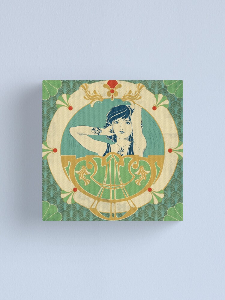 Impression sur toile ''Parure Poisson bleu - Illustration Art Nouveau' : autre vue