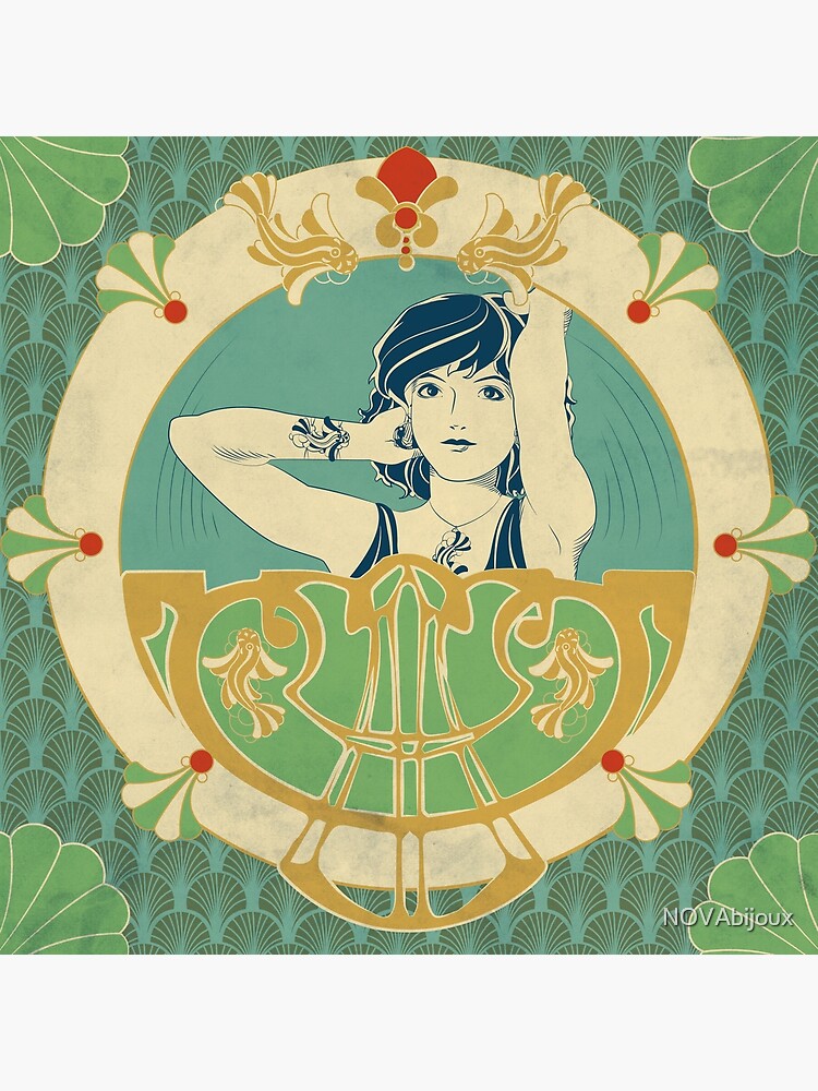 « Parure Poisson bleu - Illustration Art Nouveau » par NOVAbijoux