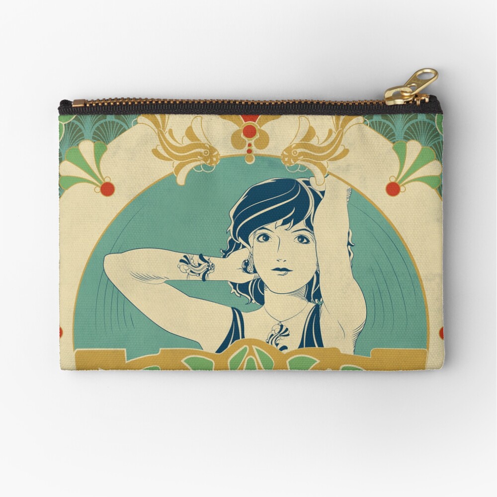 Pochette « Parure Poisson bleu - Illustration Art Nouveau»