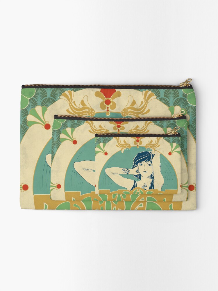 Pochette ''Parure Poisson bleu - Illustration Art Nouveau' : autre vue