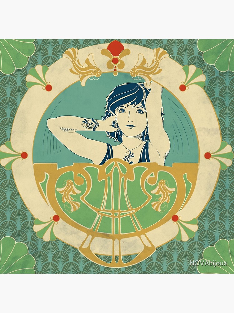 « Parure Poisson bleu - Illustration Art Nouveau » par NOVAbijoux