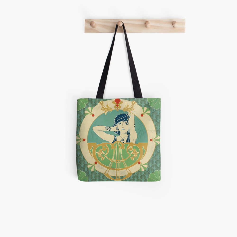 Tote bag « Parure Poisson bleu - Illustration Art Nouveau»
