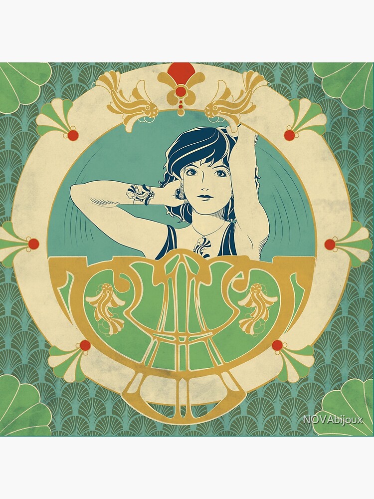 « Parure Poisson bleu - Illustration Art Nouveau » par NOVAbijoux