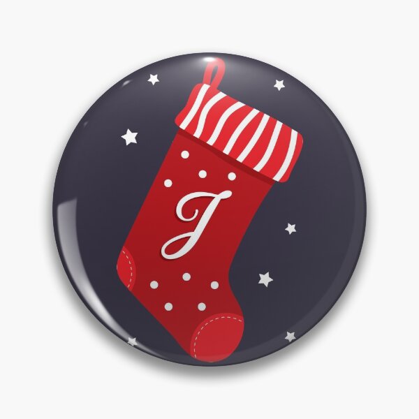 Item preview, Christmas Stocking with Letter J designed and sold by VicEllisArt.