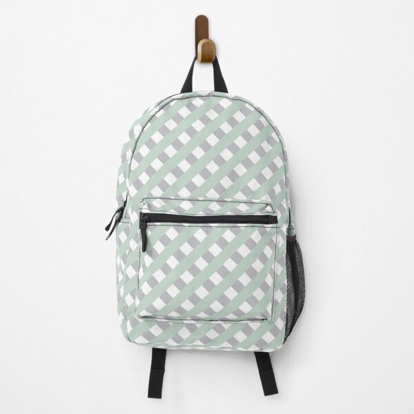 Item preview, Mint and grey checked stripes designed and sold by Abbara.
