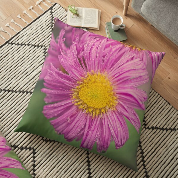 Flower in the rain Floor Pillow