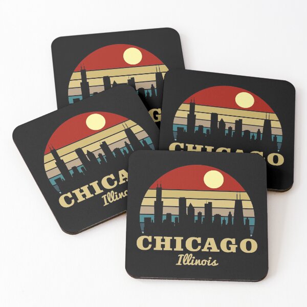 Item preview, Chicago Illinois Vintage Sunset designed and sold by ThreadsNouveau.
