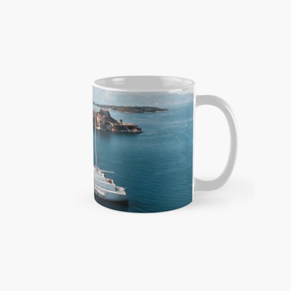 Superyacht at old Fortress of Corfu Classic Mug