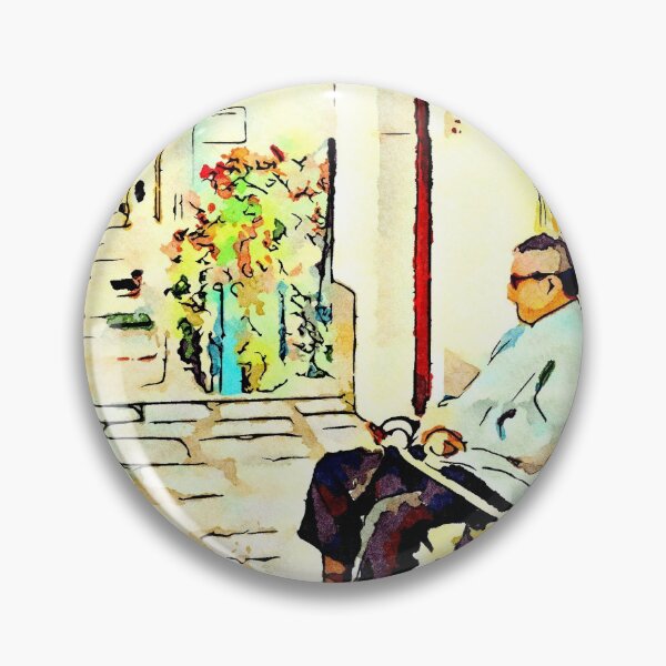 Item preview, Borrello: senior citizen sitting on a bench outside the home designed and sold by Giuseppe Cocco.