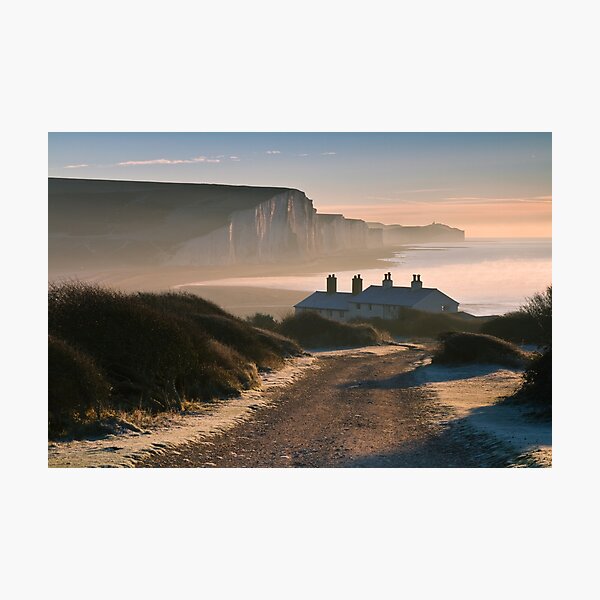 Sussex coast guard cottages Photographic Print