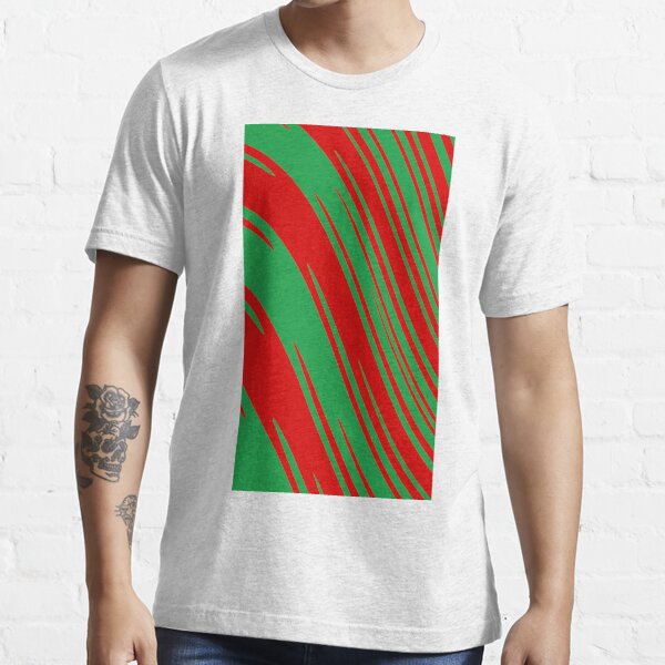 Candy Cane Christmas Red & Green Stripes Abstract Pattern Design All Over  Graphic Tee by Patterns Soup