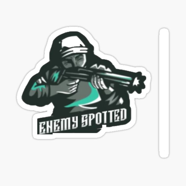 Enemy Spotted Stickers Redbubble - roblox enemy spotted audio