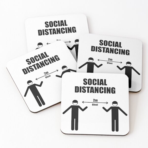 Item preview, Social Distancing . 2m 6feet Sticker , stop Wait Here Text Illustration Background Covid19 designed and sold by MarketVisionAV.
