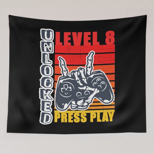 Item preview, level 8 unlocked 8th birthday gamer gift designed and sold by GoodyLeo.