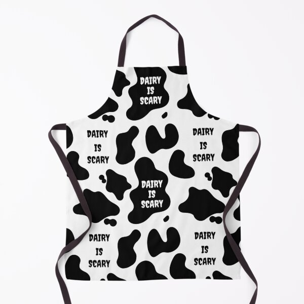 Aperçu de l'œuvre Les produits laitiers font peur | Impression de motif de vache | Droits des animaux et végétalien créée et vendue par EarlessPierre.