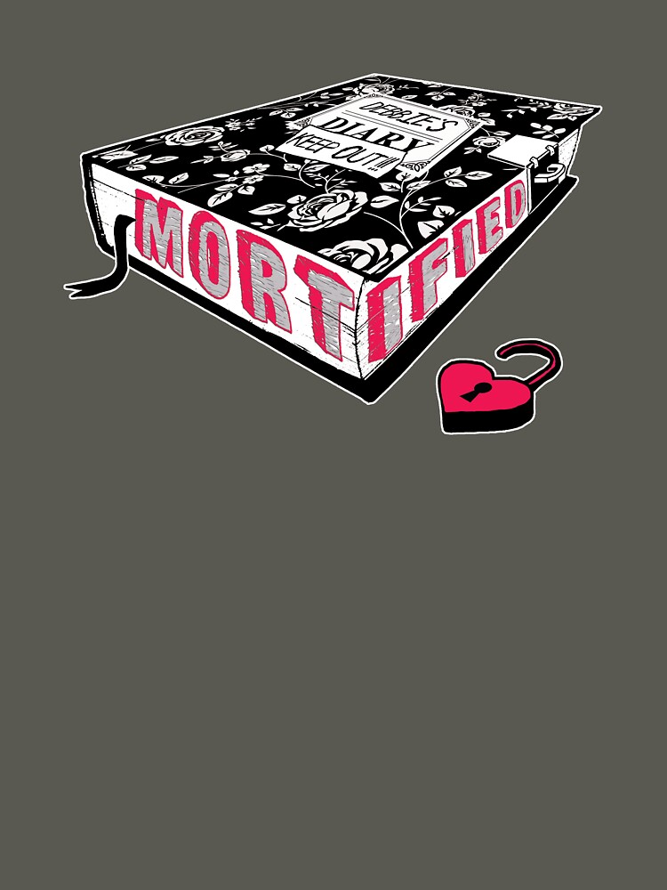 Thumbnail 7 of 7, Oversized T-Shirt, Mortified (Red Text) designed and sold by mortifiedshow.