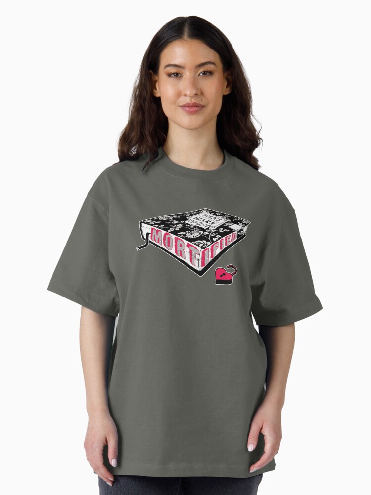 Thumbnail 2 of 7, Oversized T-Shirt, Mortified (Red Text) designed and sold by mortifiedshow.