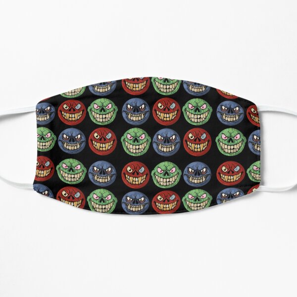 Bad smiley pattern skull, skull, bonehead Flat Mask