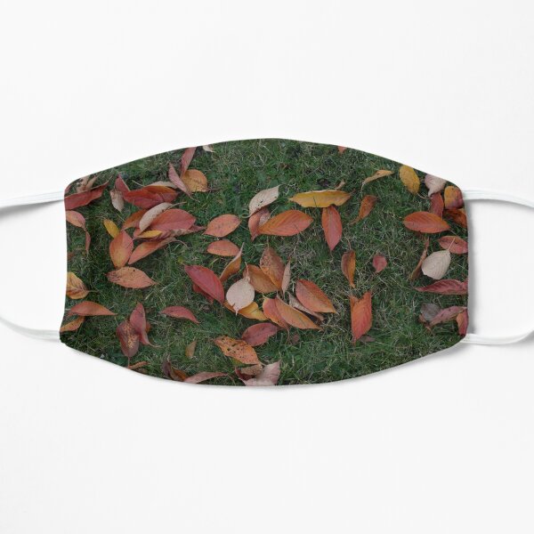 Autumn leaves on grass Flat Mask
