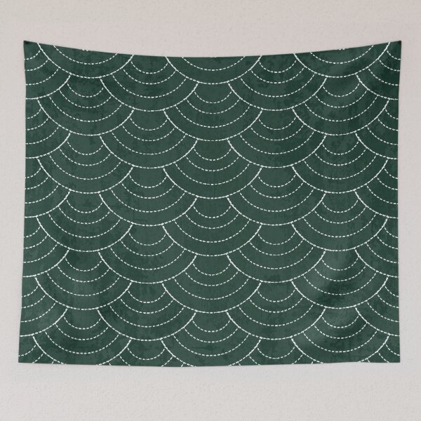 Item preview, Green sashiko ornament designed and sold by AlexGolyakov.