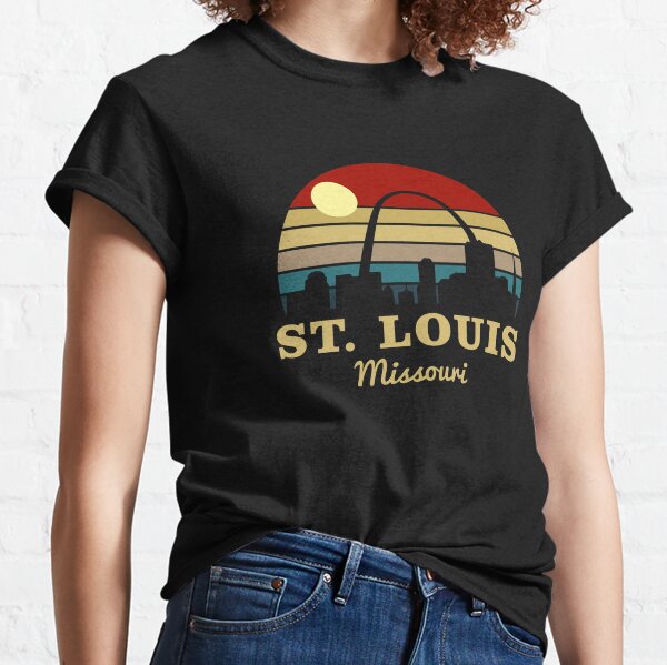 Vintage St. Louis Missouri Cityscape Retro Red Graphic T-Shirt