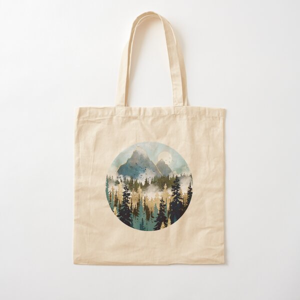 Misty Pines Cotton Tote Bag