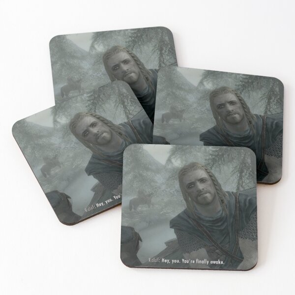 Hey You Youre Finally Awake Skyrim Meme  Coasters (Set of 4)