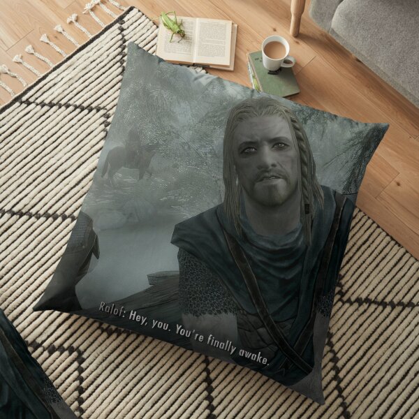 Hey You You Re Finally Awake Floor Pillow By Ozma666 Redbubble