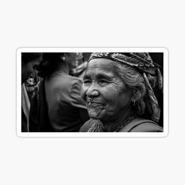 Anciana Nepalí Pegatina