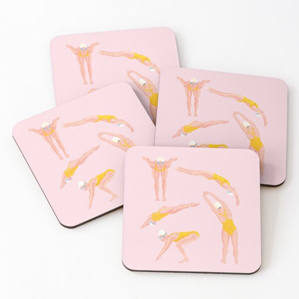 Item preview, Swimmers - Pink Background designed and sold by VeronArtLab.