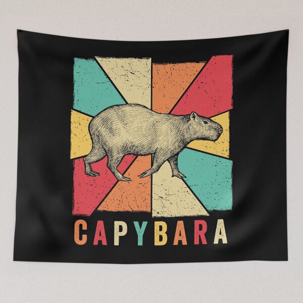 Artikelvorschau, Retro Vintage Style Capybara Design - Capybara entworfen und verkauft von CreativeVez.