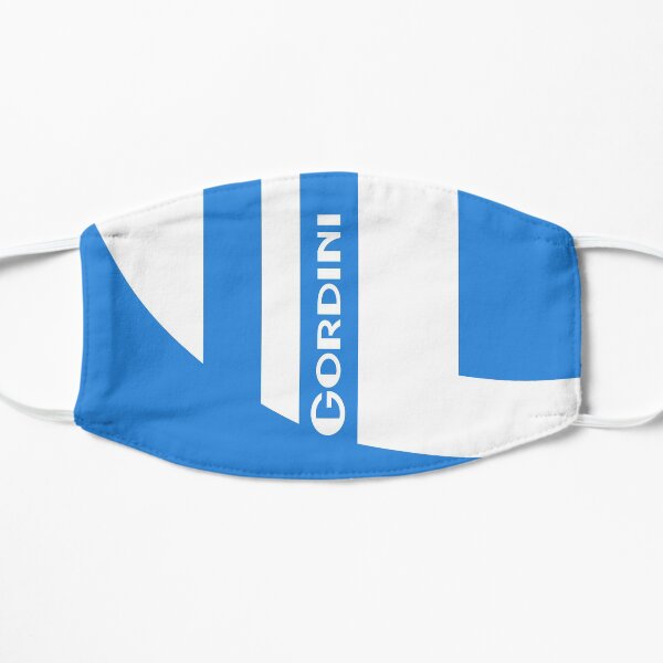 Retro Renault Gordini G emblem - Montlhéry, Monte Carlo Rally - white print Flat Mask
