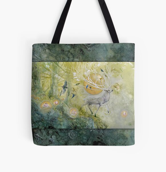 Item preview, White Stag Emerald Forest designed and sold by Stephanie Law.
