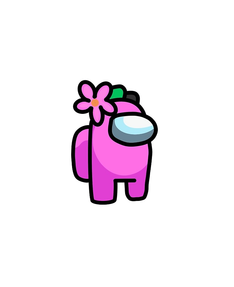 Pink Flower Among Us Character Ipad Case Skin By Kellanie Rose Redbubble