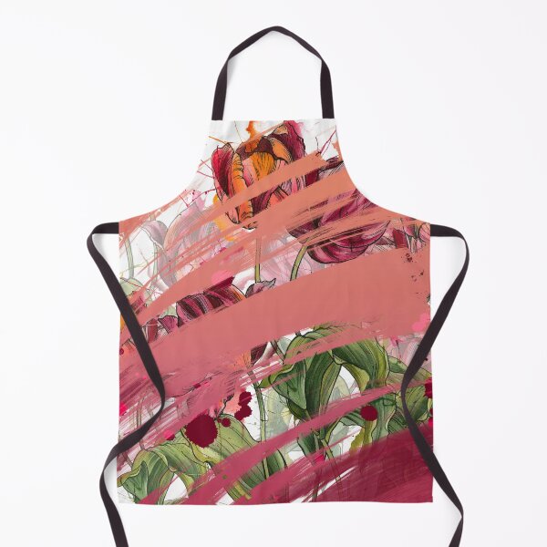 Item preview, Brush Stroke Vintage Red Pink Tulips Watercolor Painting designed and sold by TattooZanda.