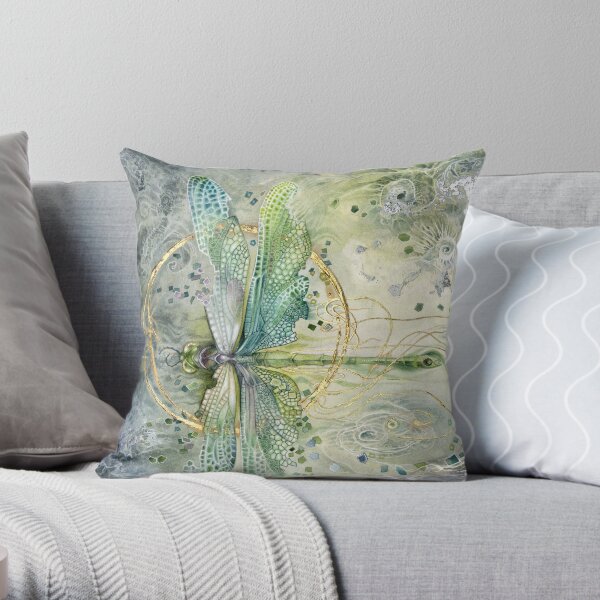 Belle libellule enchantée Coussin