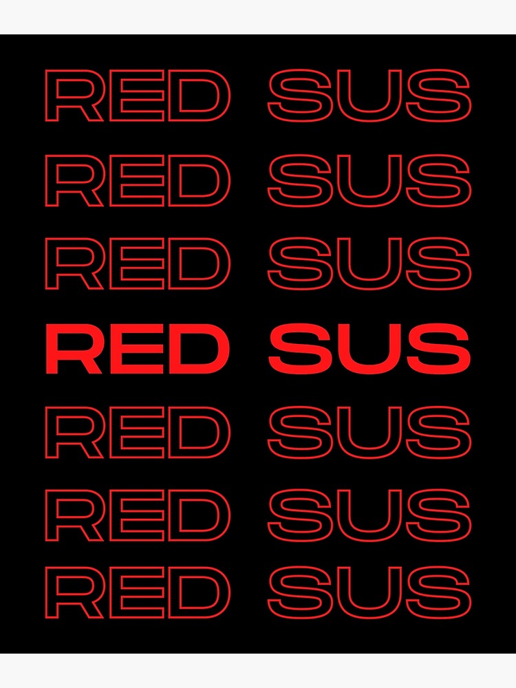  red sus red is sus red kinda sus gamer gift gaming meme canvas
