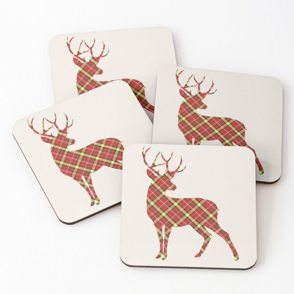 Item preview, Red Fantasy Tartan Deer Holiday Season designed and sold by ElJimmo.