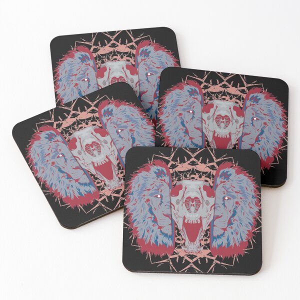 Item preview, The All Seeing Lion Skull - Red & Blue designed and sold by hARTdesigns.