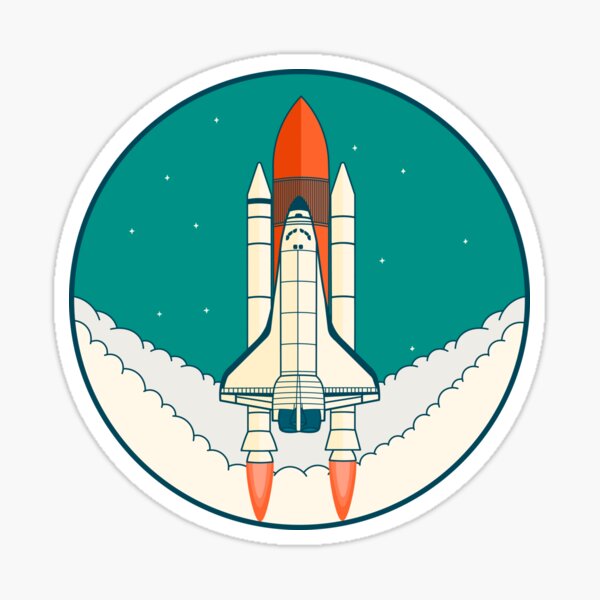 American Space Shuttle - fly in the cute morning Sticker