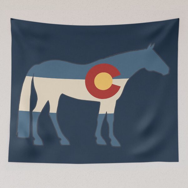 Item preview, Vintage Colorado Flag Horse designed and sold by HorseFly Ranch.