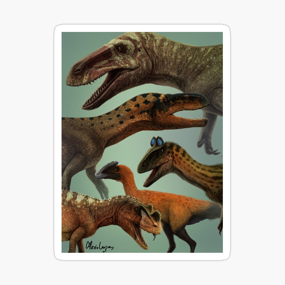 Close-up of a menacing Megalosaurus. Megalosaurus was a large carnivorous  theropod dinosaur that lived in the Jurassic Period of Europe Poster Print  