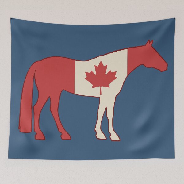Item preview, Vintage Canadian Flag Horse designed and sold by HorseFly Ranch.